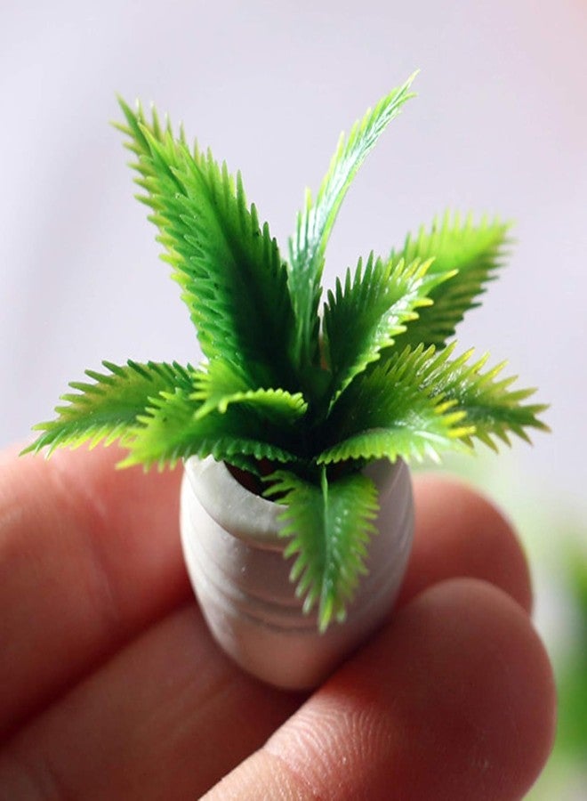 GOUDOGEDC Miniature Plant Accessory, Green Potted Plant, 1:12 Scale, Suitable for Home and car Decoration - Image 1